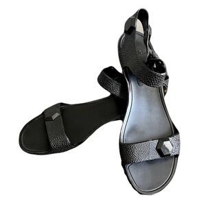 Givenchy Black Rubber Jellies, Stingray-Pattern, Jeweled Sandals, Size 36